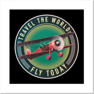 Travel the world fly today red and green edition Posters and Art